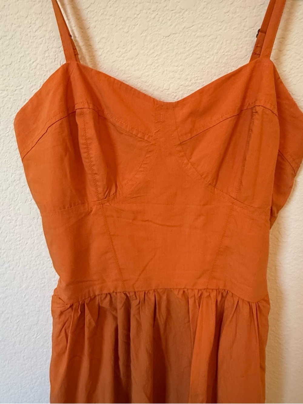 Young Fabulous & Broke YFB Maxi Dress L Orange Tiered Smocked Back Boho Summer - Picture 2 of 9
